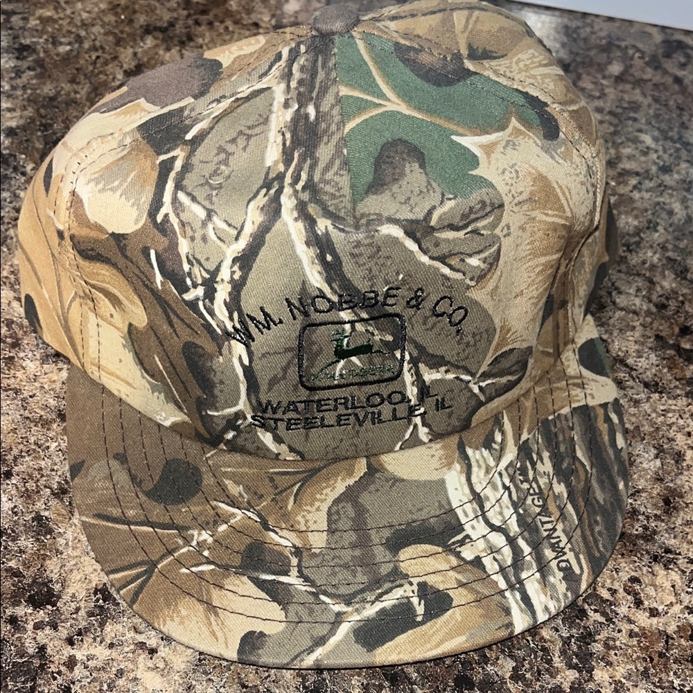 John Deere Camo Snapback Hat in Brown Green Tan